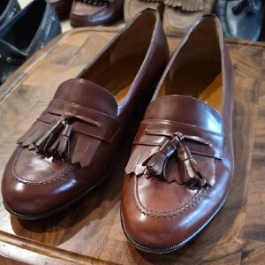 Ferragamo Brown Leather Tassel Loafers 9 1/2D
